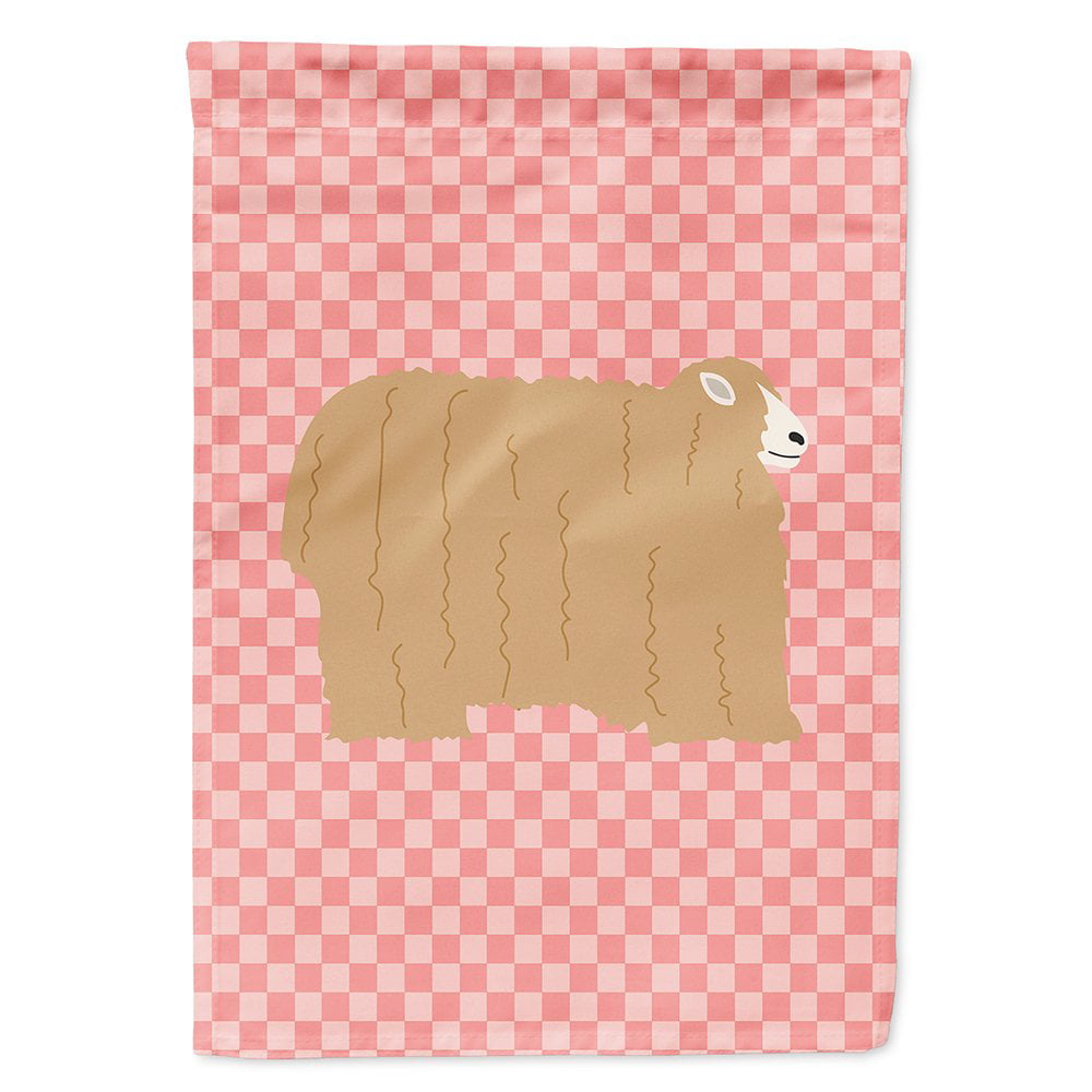 BB7971CHF Lincoln Longwool Sheep Pink Check Canvas House Flag
