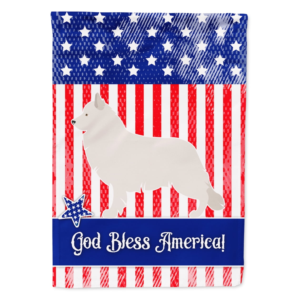 Berger Blanc Suisse American Garden Flag
