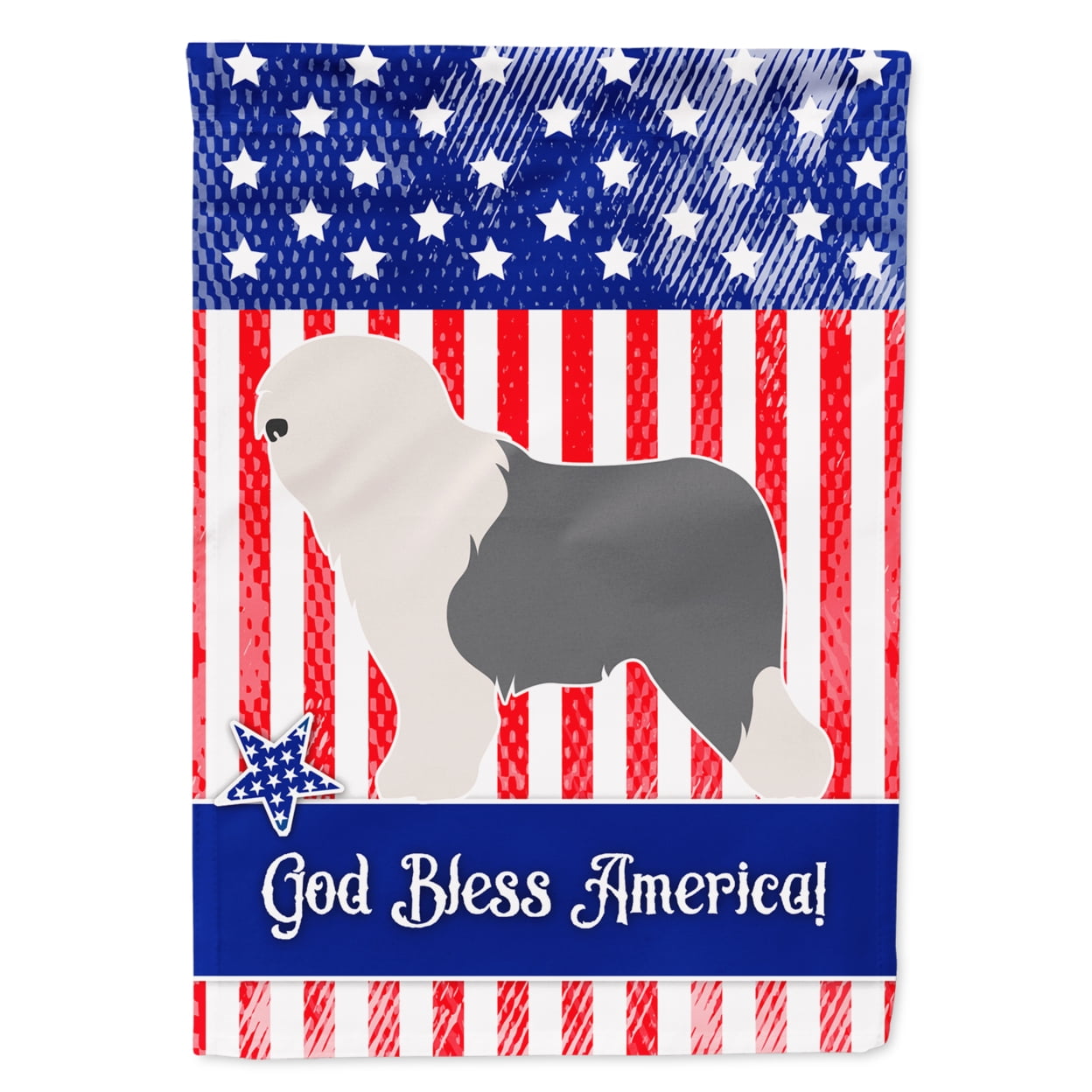 BB8375GF Old English Sheepdog Bobtail American Garden Flag