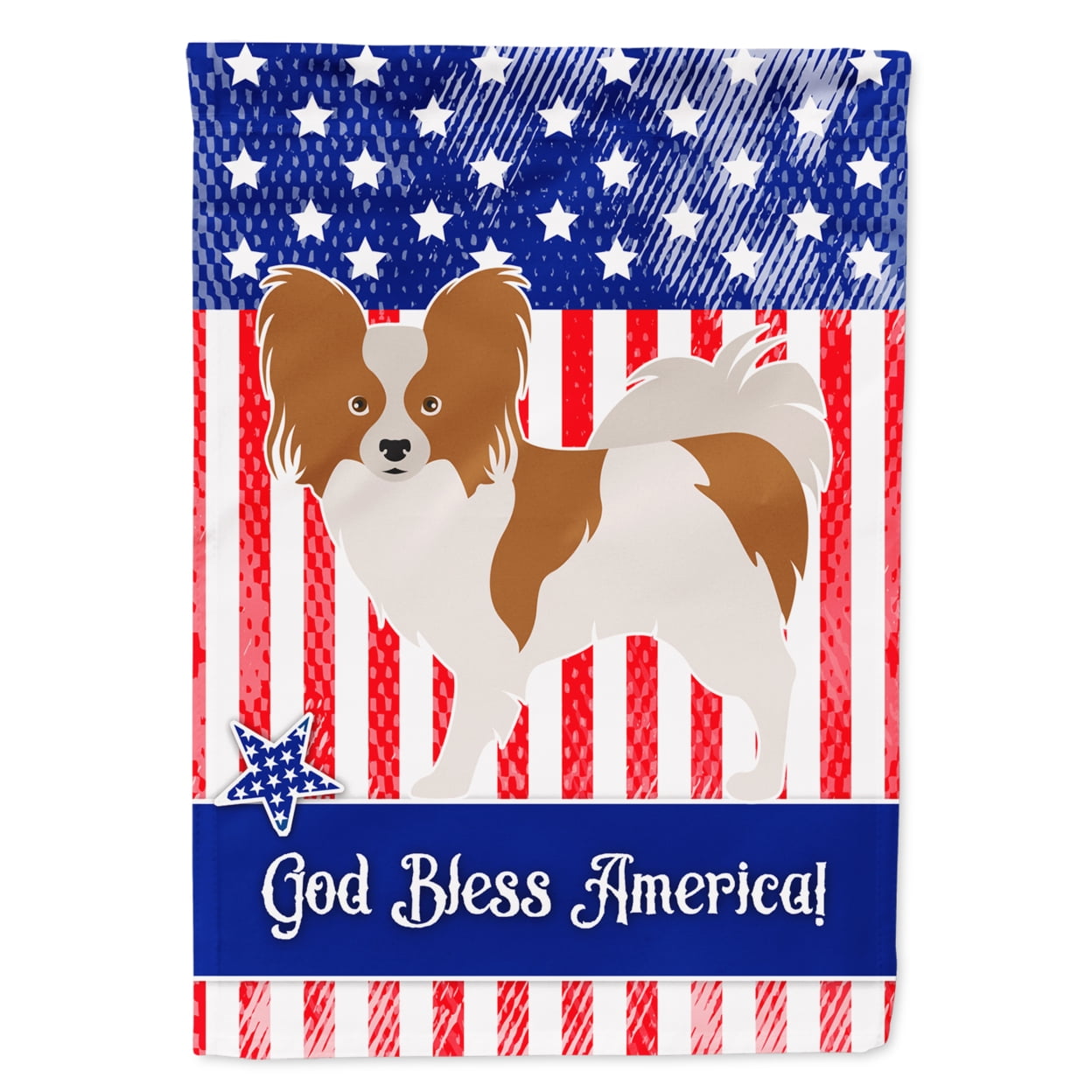 Papillon American Garden Flag