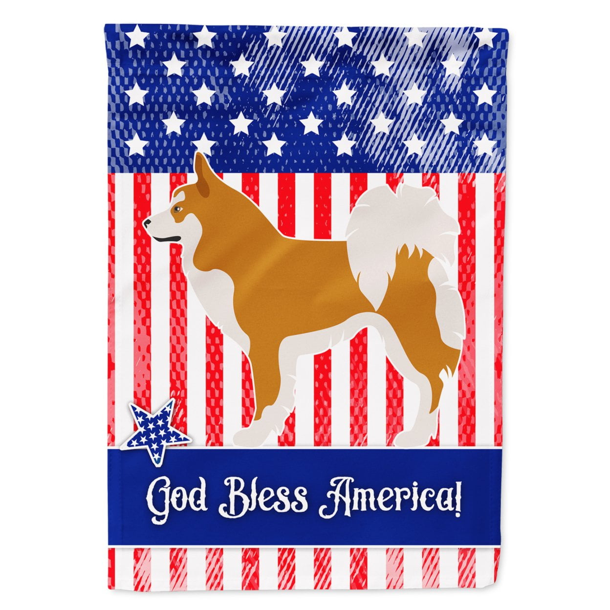 Icelandic Sheepdog American Flag Garden Size