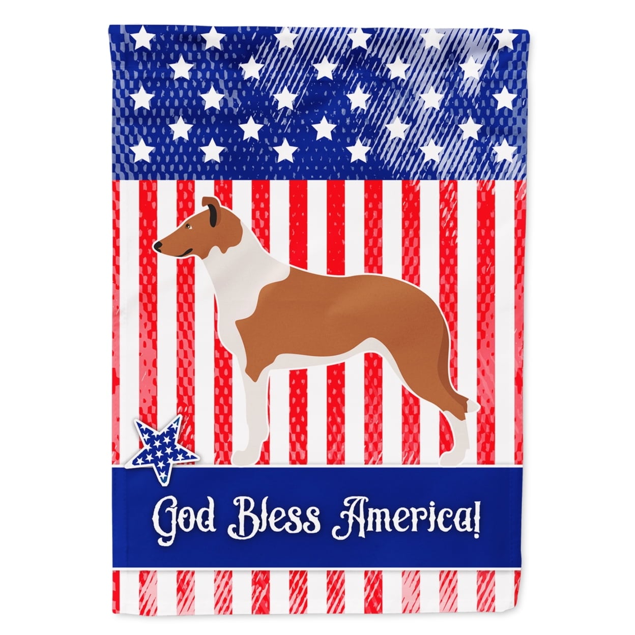 Smooth Collie American Flag Garden Size