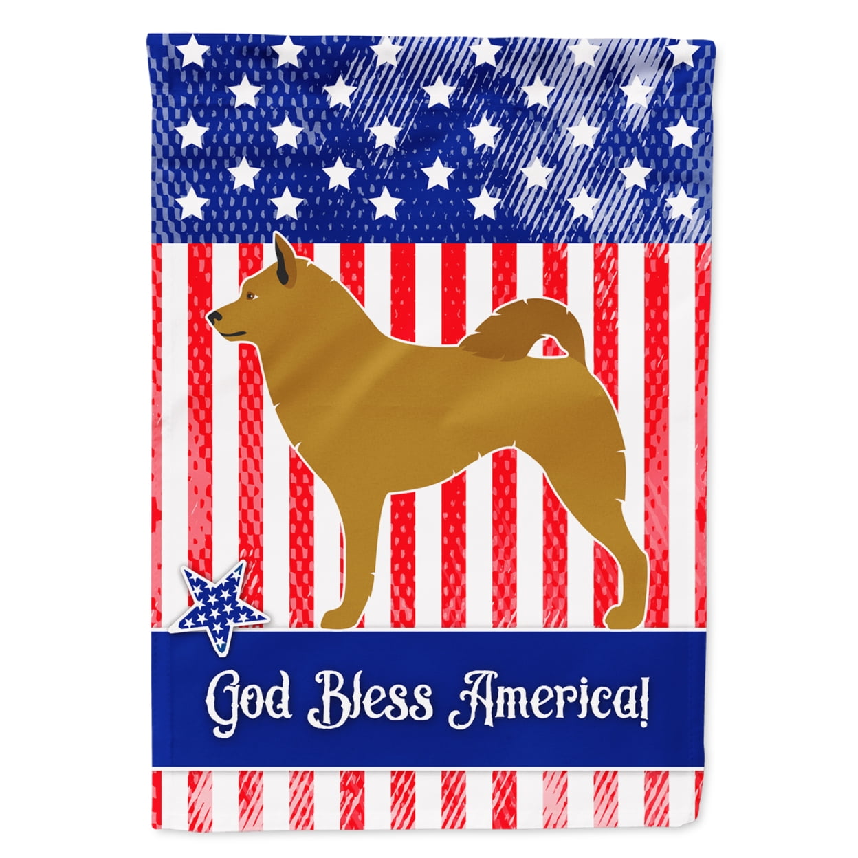 Finnish Spitz American Flag Garden Size
