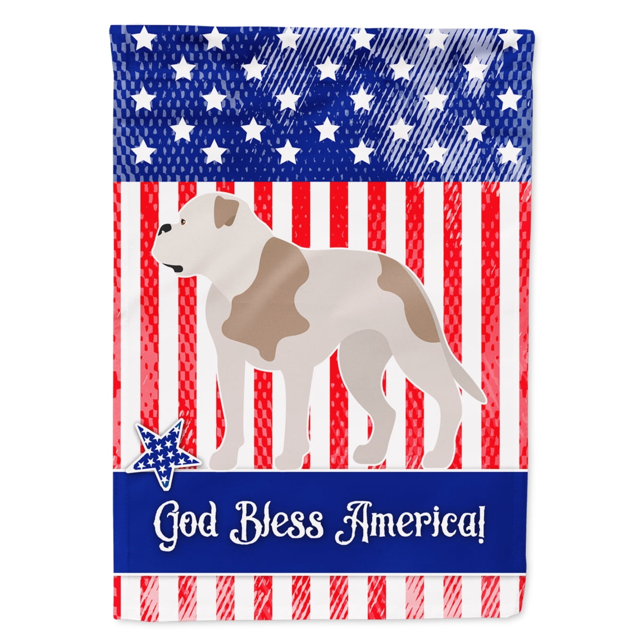 American Bulldog American Flag Garden Size