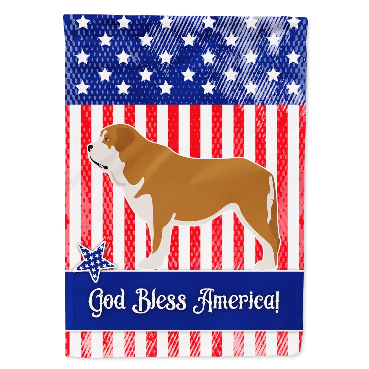 Mastin Epanol Spanish Mastiff American Flag Garden Size