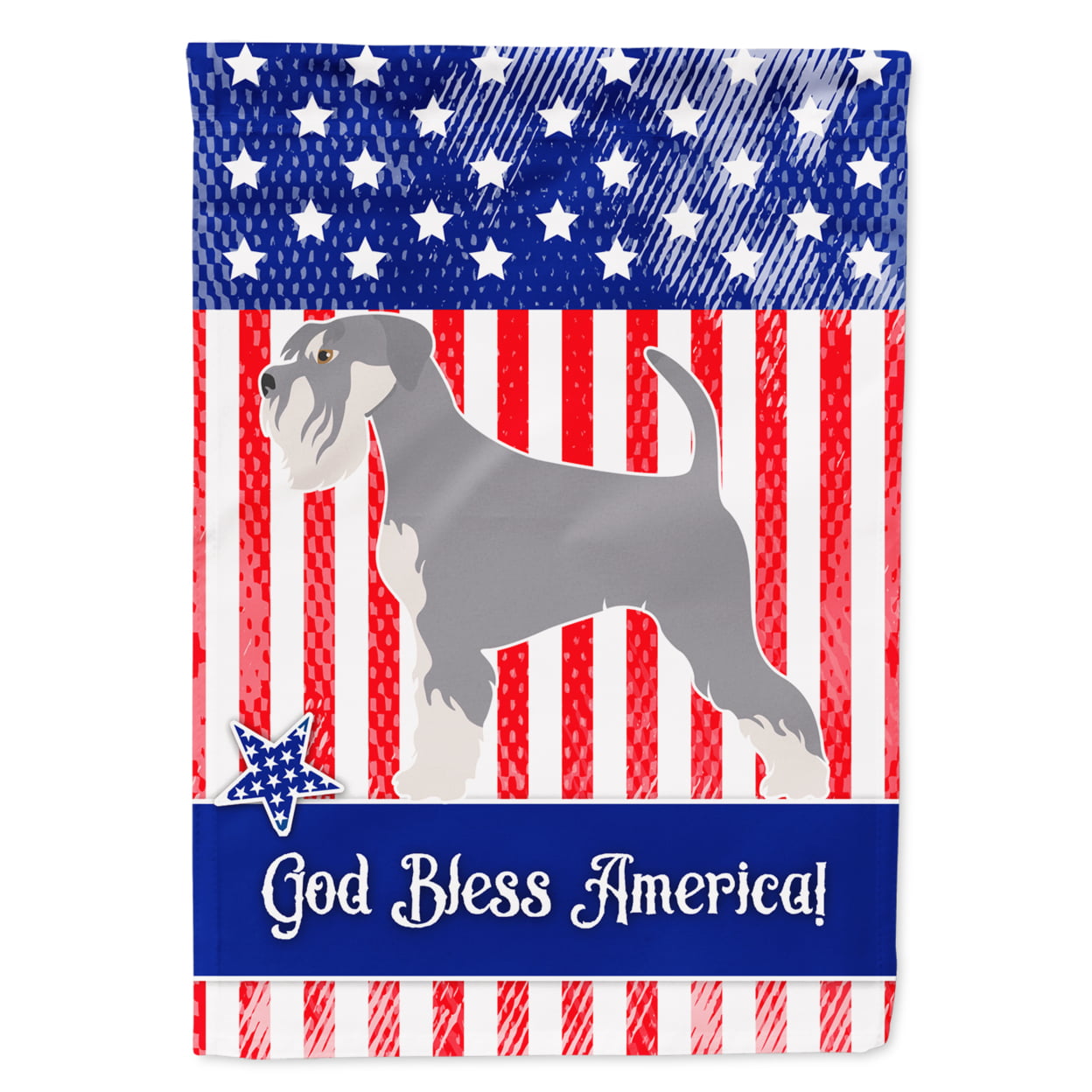 Schnauzer American Flag Garden Size