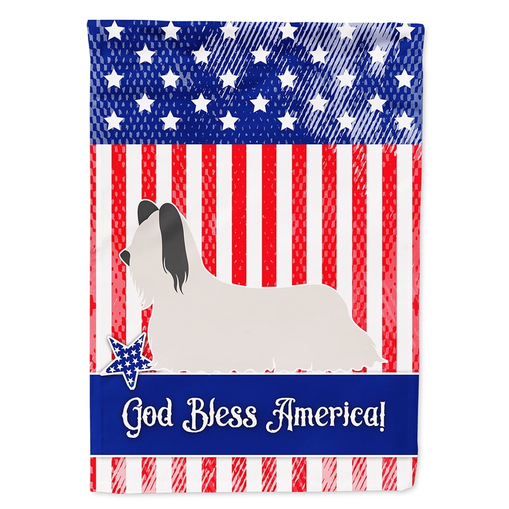 Skye Terrier American Flag Canvas House Size
