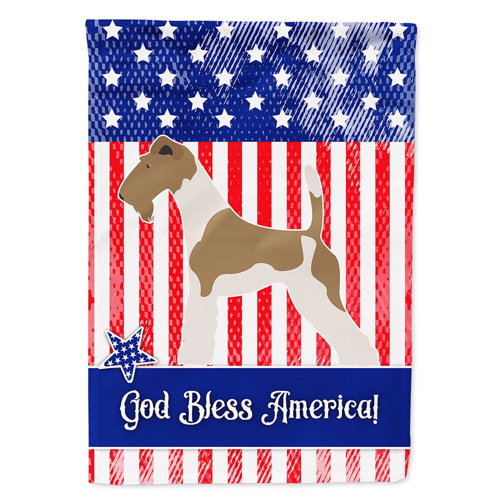 Wire Fox Terrier American Flag Canvas House Size