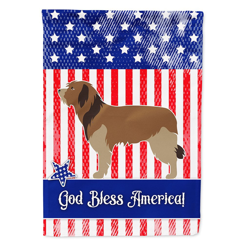 Catalan Sheepdog American Flag Canvas House Size