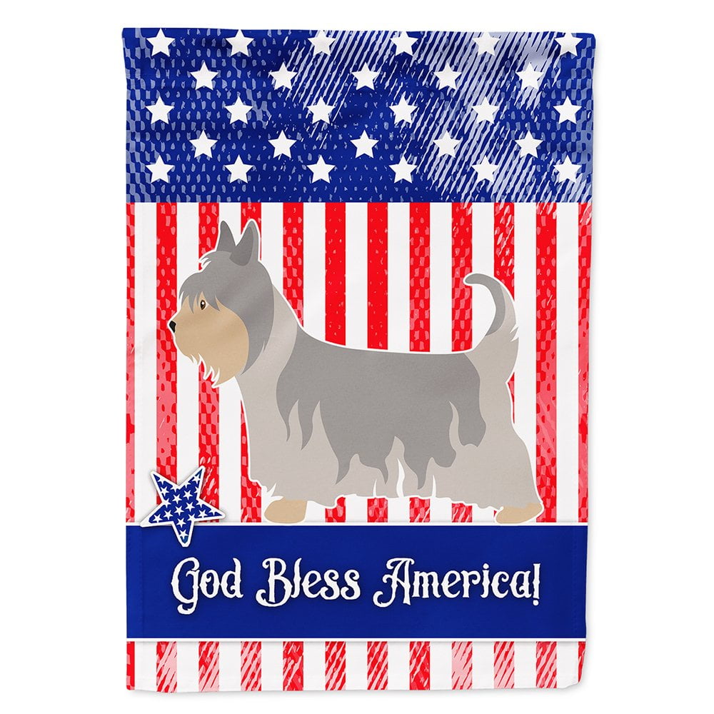 Australian Silky Terrier American Flag Canvas House Size