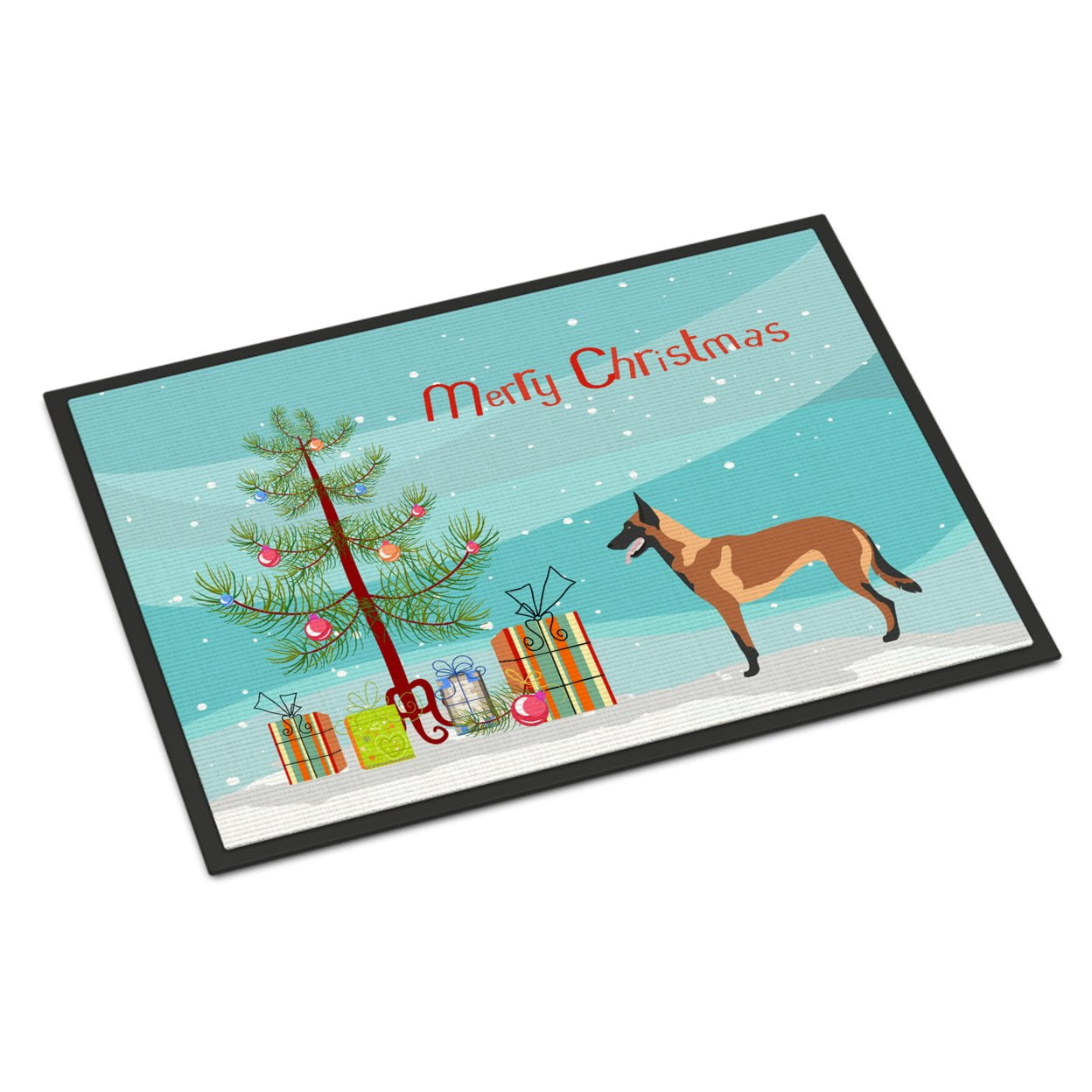 Picture of Carolines Treasures BB8494MAT Malinois Belgian Shepherd Christmas Indoor or Outdoor Mat - 18 x 27 in.