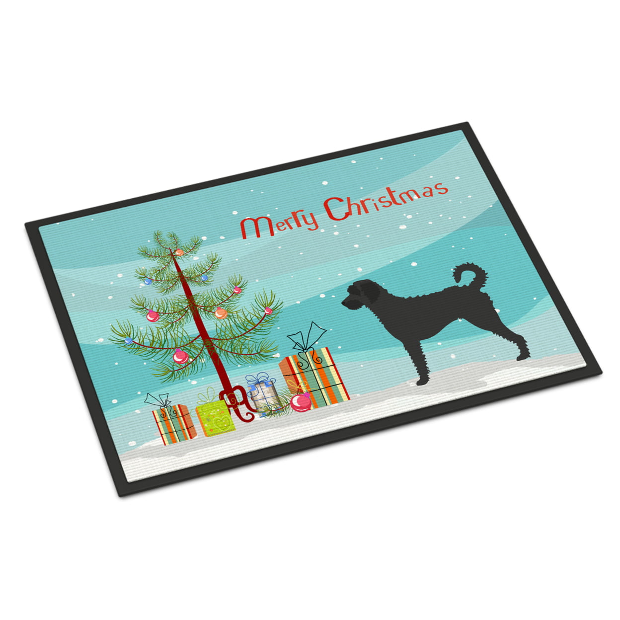 Picture of Carolines Treasures BB8499MAT Labradoodle Christmas Indoor or Outdoor Mat - 18 x 27 in.
