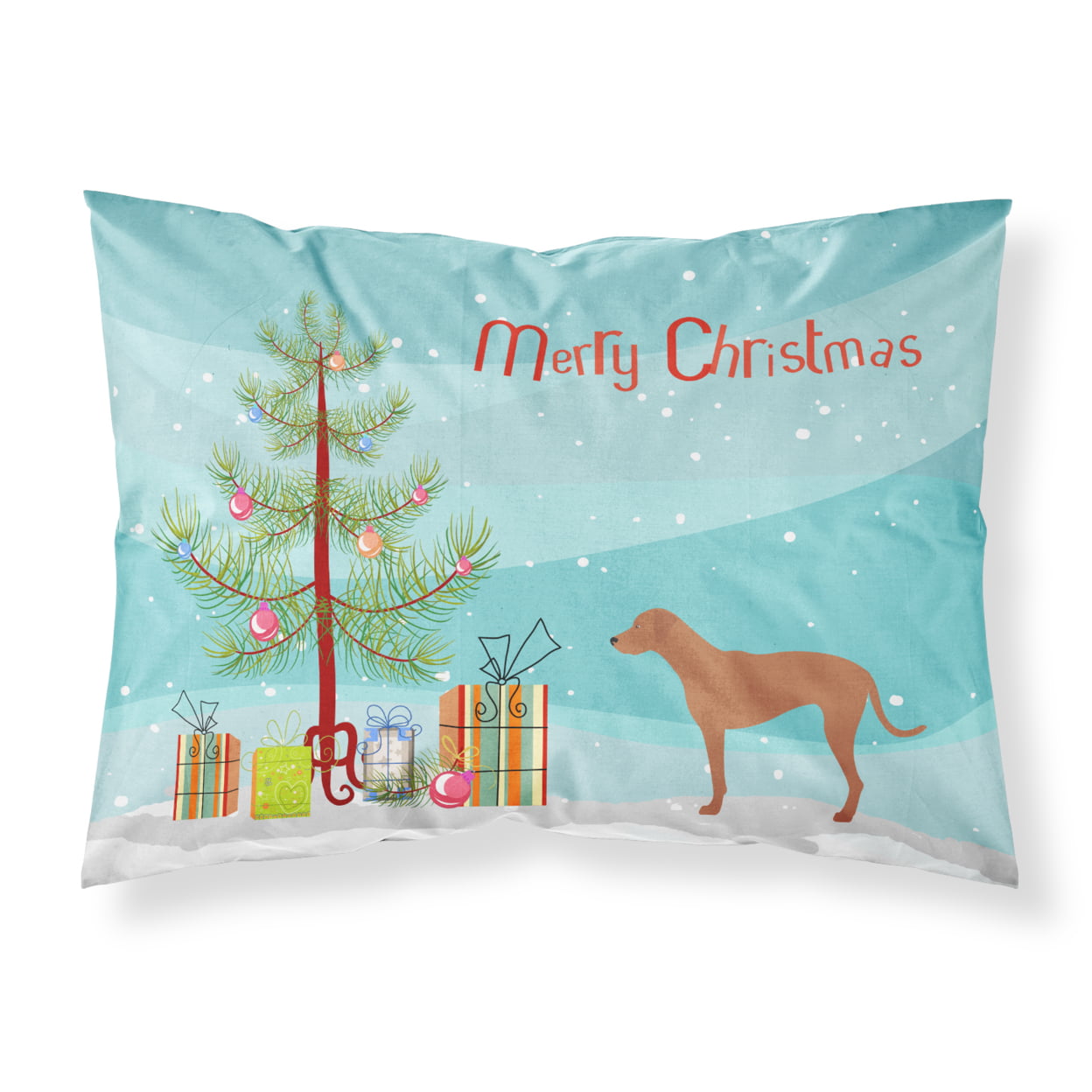 BB8439PILLOWCASE Rhodesian Ridgeback Christmas Fabric Standard Pillowcase