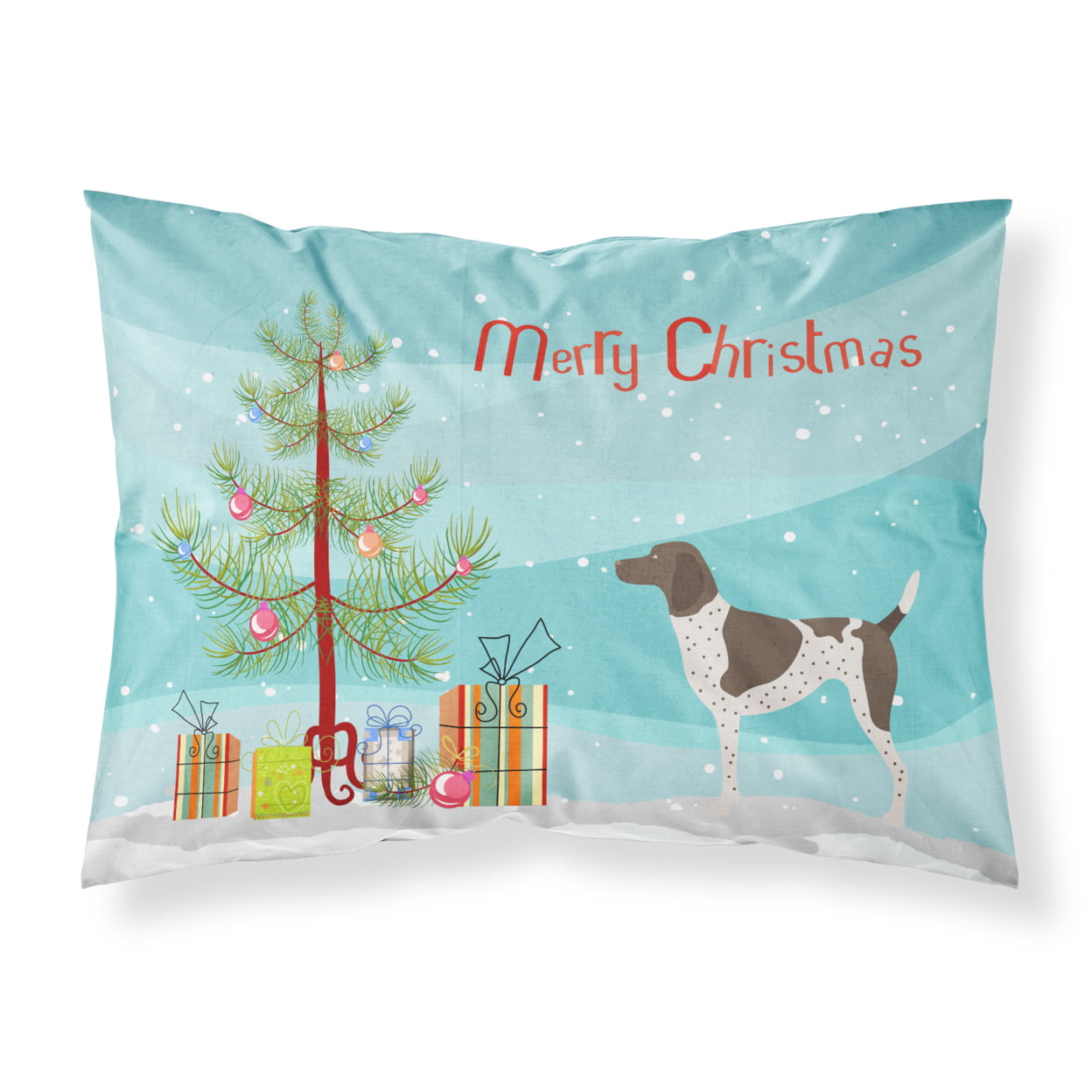 Carolines Treasures BB8445PILLOWCASE German Shorthaired Pointer Christmas Fabric Standard Pillowcase