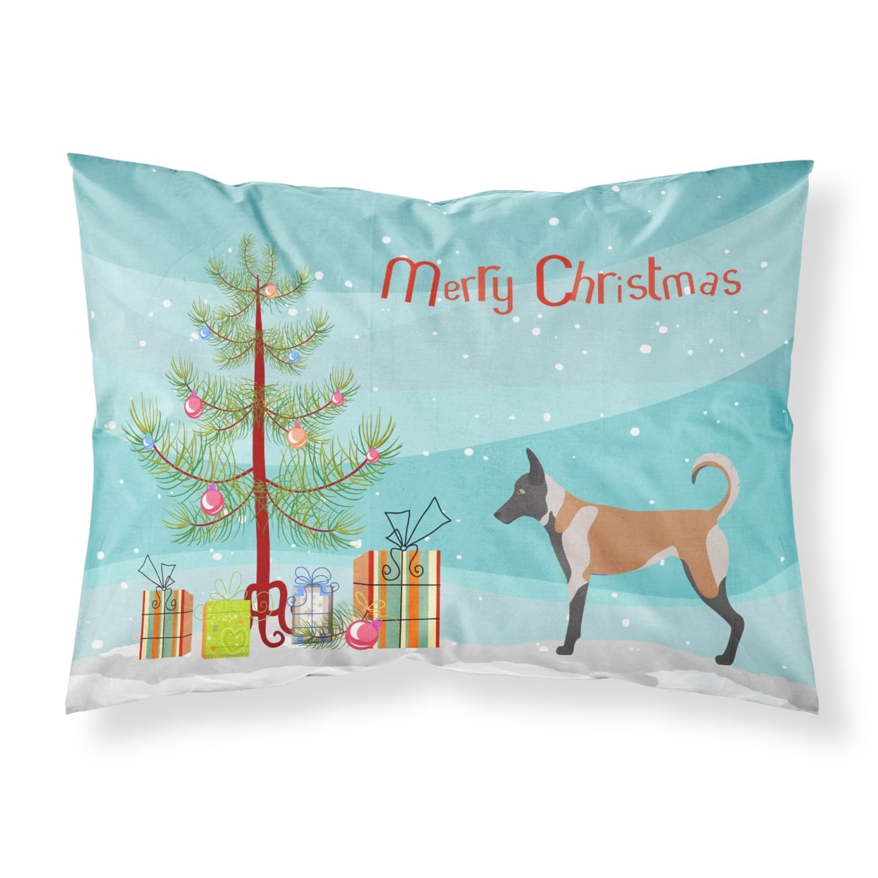 BB8461PILLOWCASE Malinois Christmas Fabric Standard Pillowcase