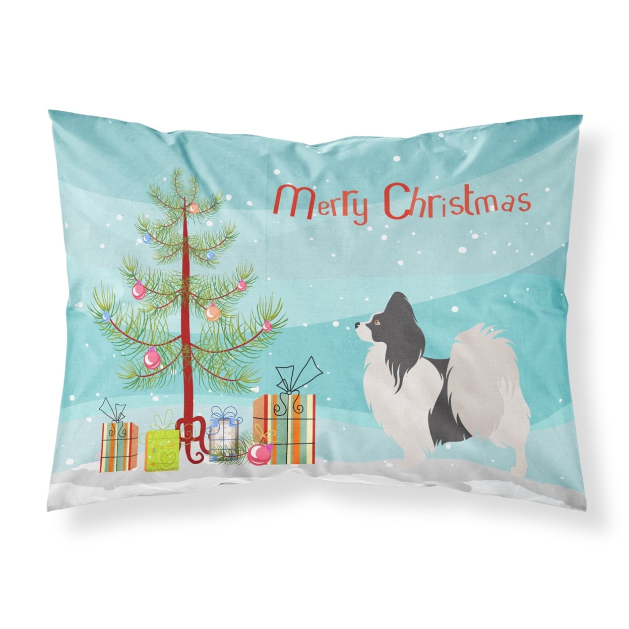 Papillon Christmas Fabric Standard Pillowcase - Multi Colored - Standard