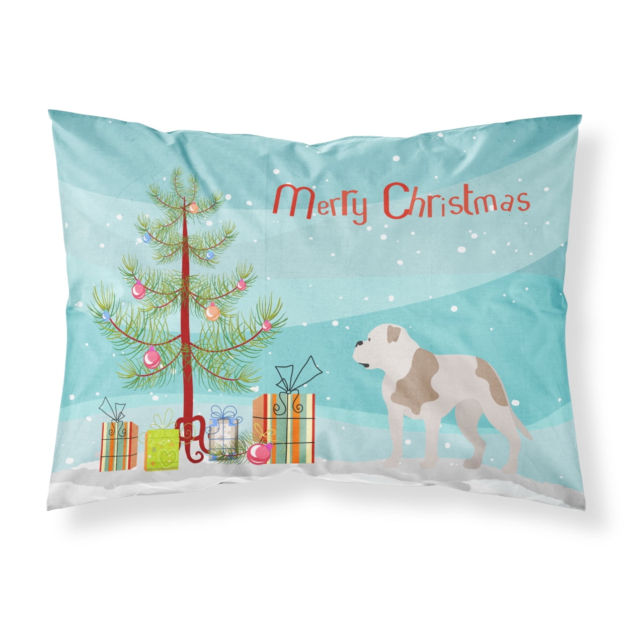 BB8510PILLOWCASE American Bulldog Christmas Fabric Standard Pillowcase