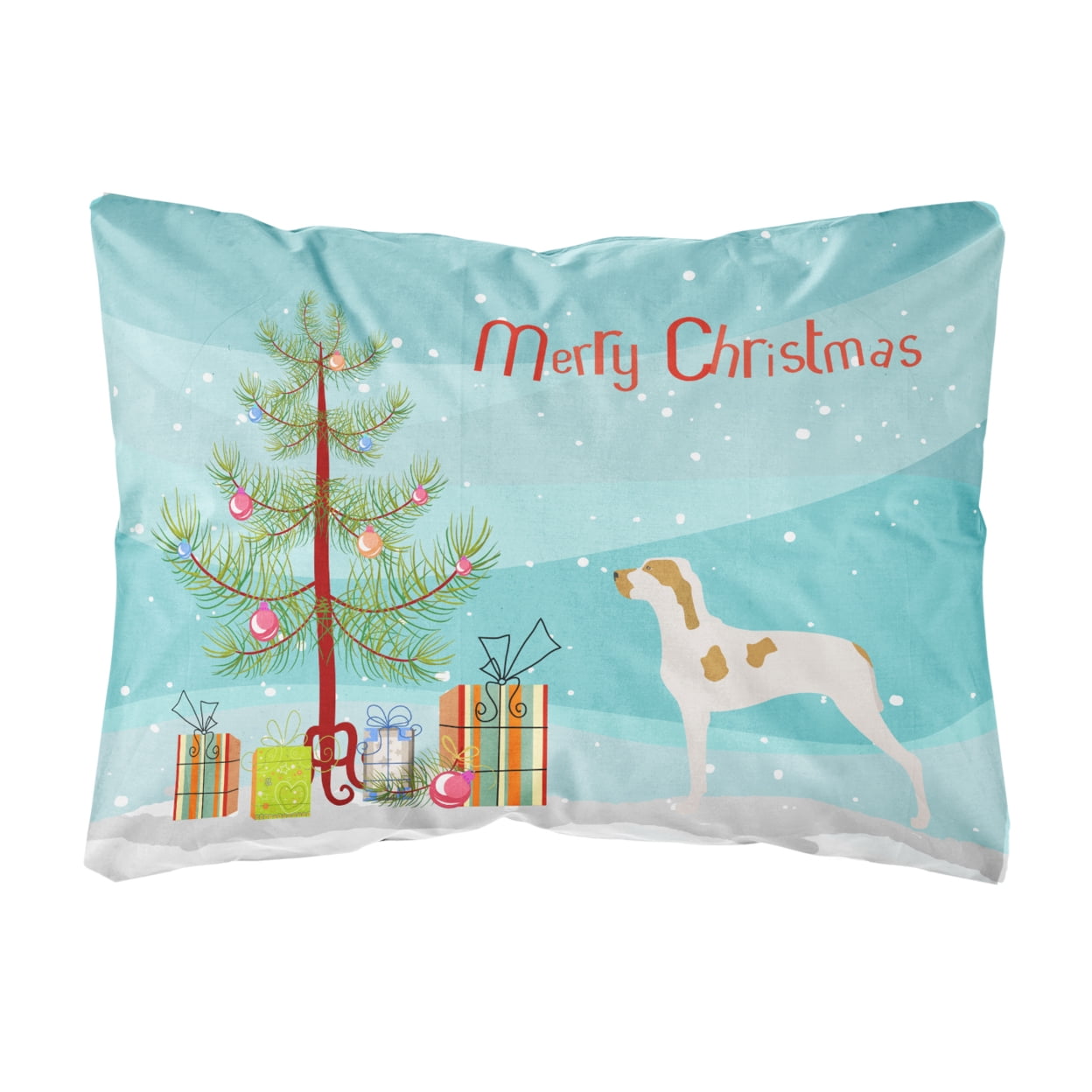 Ariege Pointer Christmas Canvas Fabric Decorative Pillow - Multi Colored - 12 L x 3 W x 16 H in.