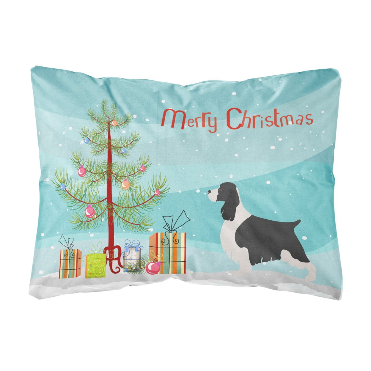Picture of Carolines Treasures BB8435PW1216 English Springer Spaniel Christmas Canvas Fabric Decorative Pillow