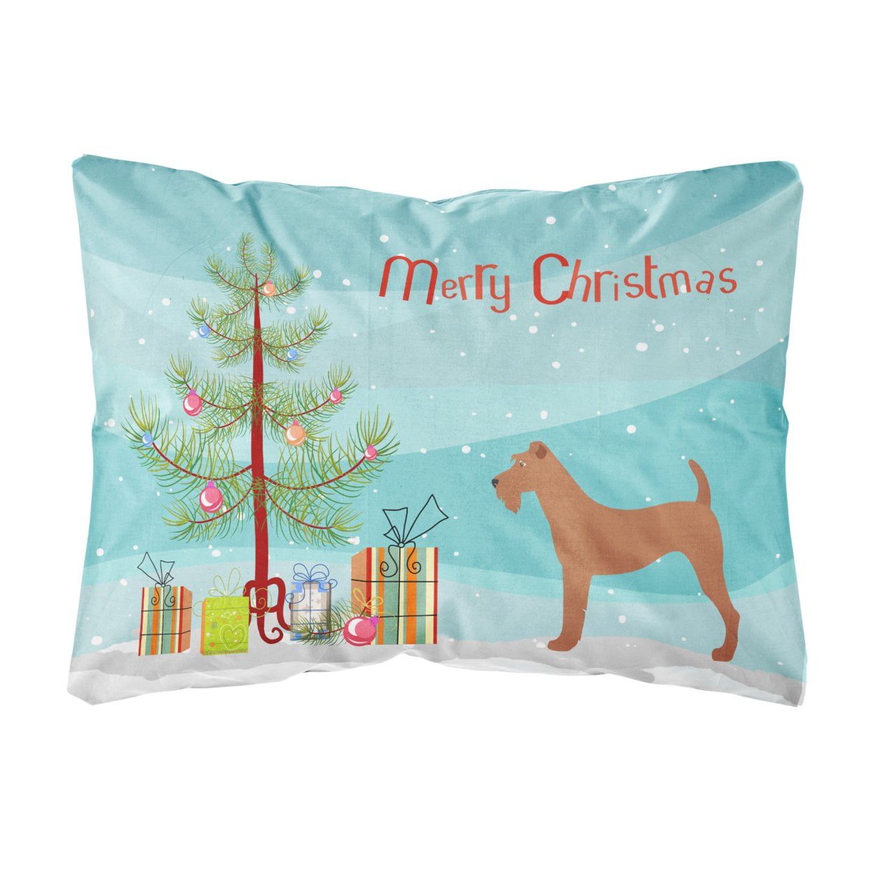 Picture of Carolines Treasures BB8438PW1216 Irish Terrier Christmas Canvas Fabric Decorative Pillow