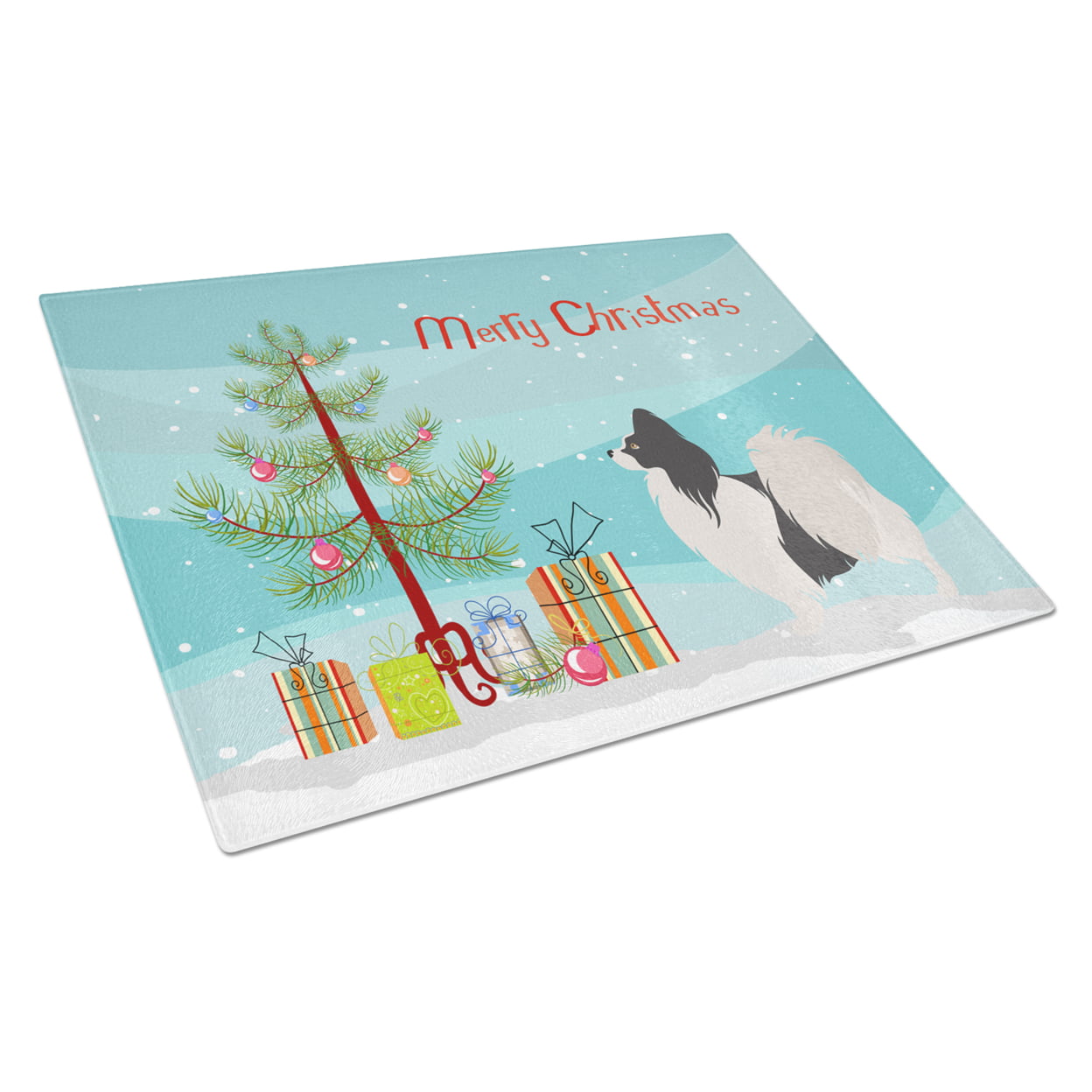 Papillon Christmas Glass Cutting Board - Large