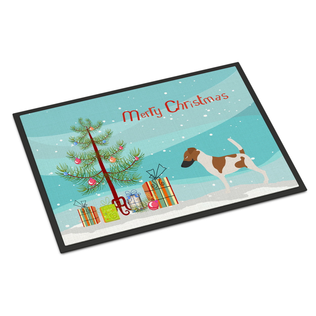 Smooth Fox Terrier Christmas Indoor or Outdoor Mat - 18 x 27 in.