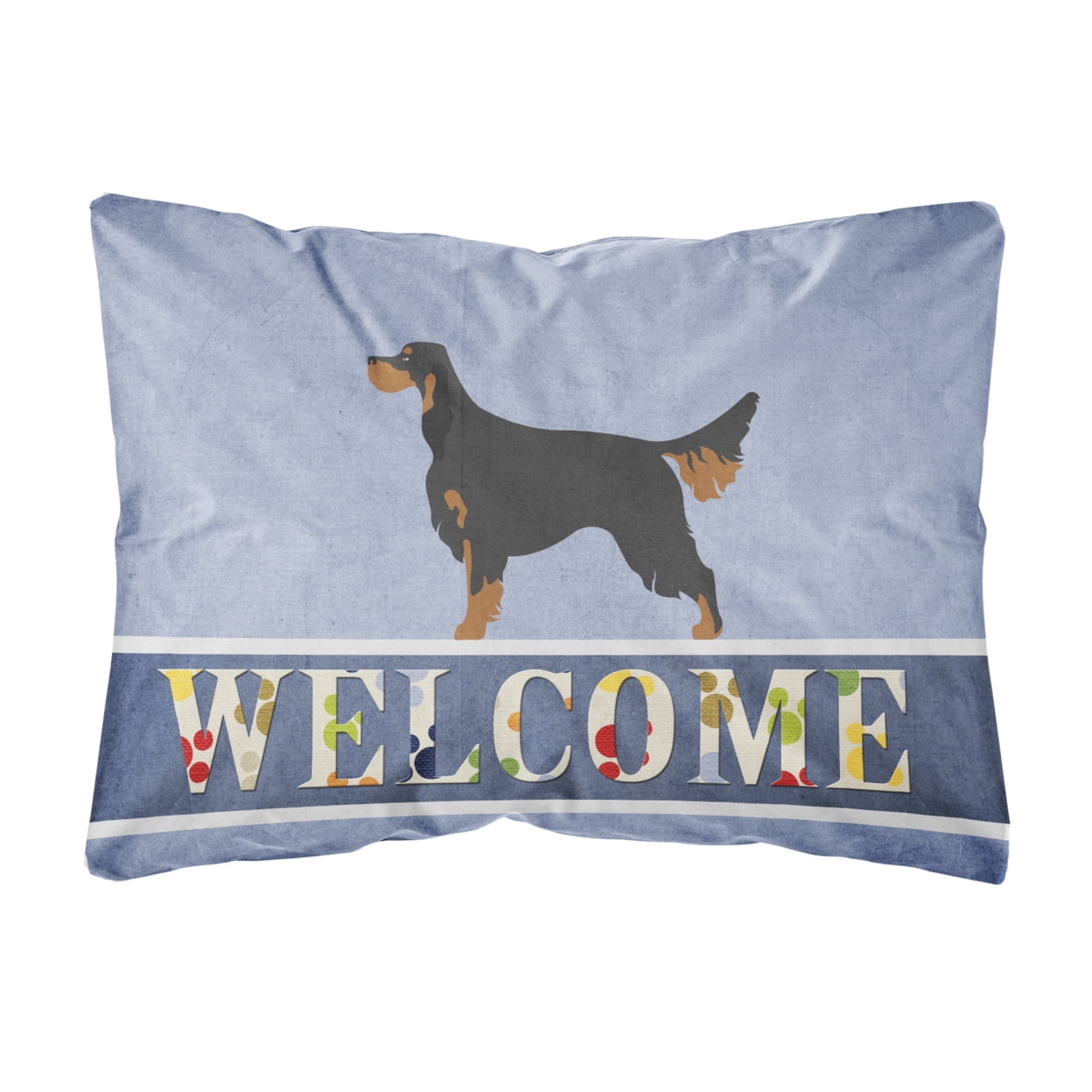 Gordon Setter Welcome Canvas Fabric Decorative Pillow