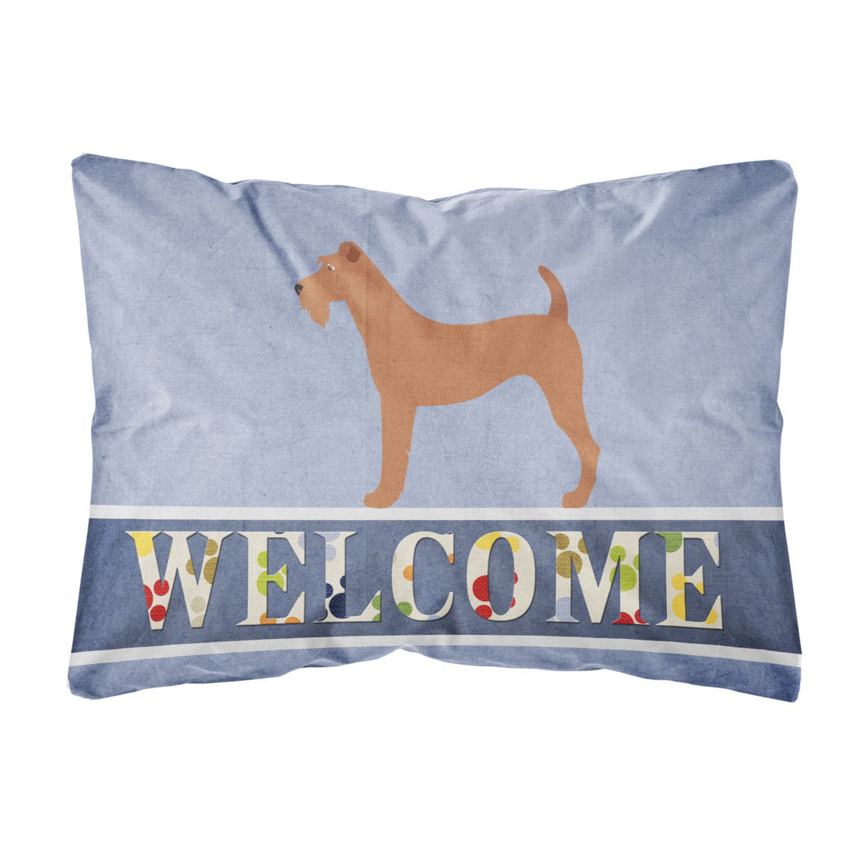 Irish Terrier Welcome Canvas Fabric Decorative Pillow