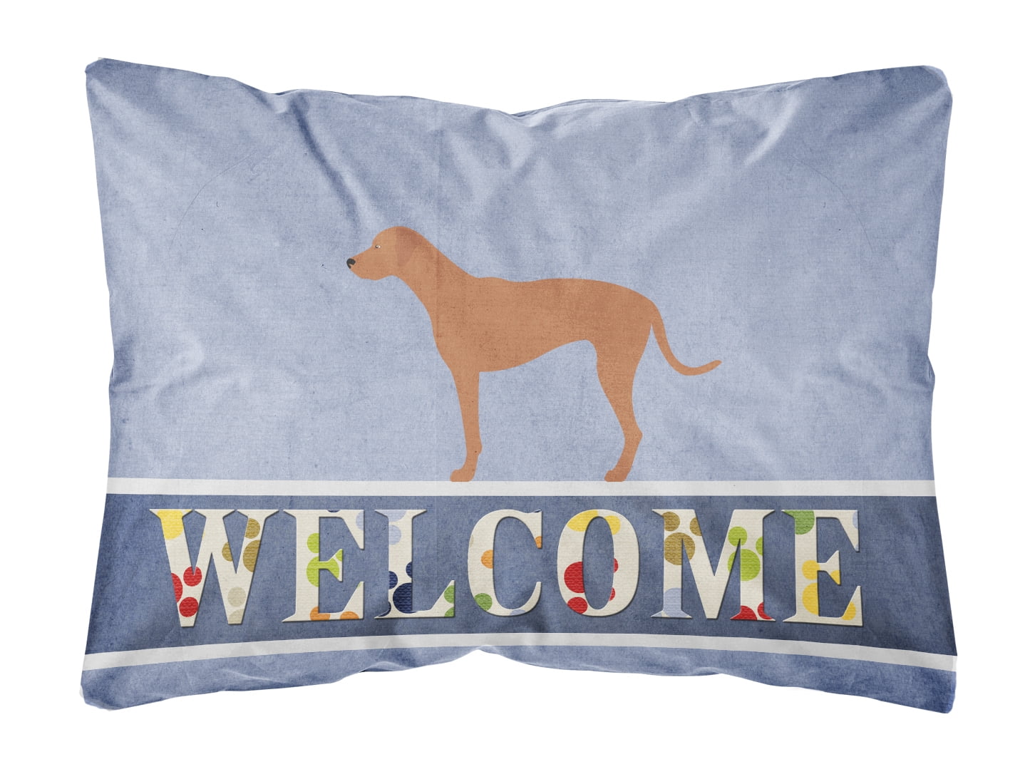 BB8277PW1216 Rhodesian Ridgeback Welcome Canvas Fabric Decorative Pillow