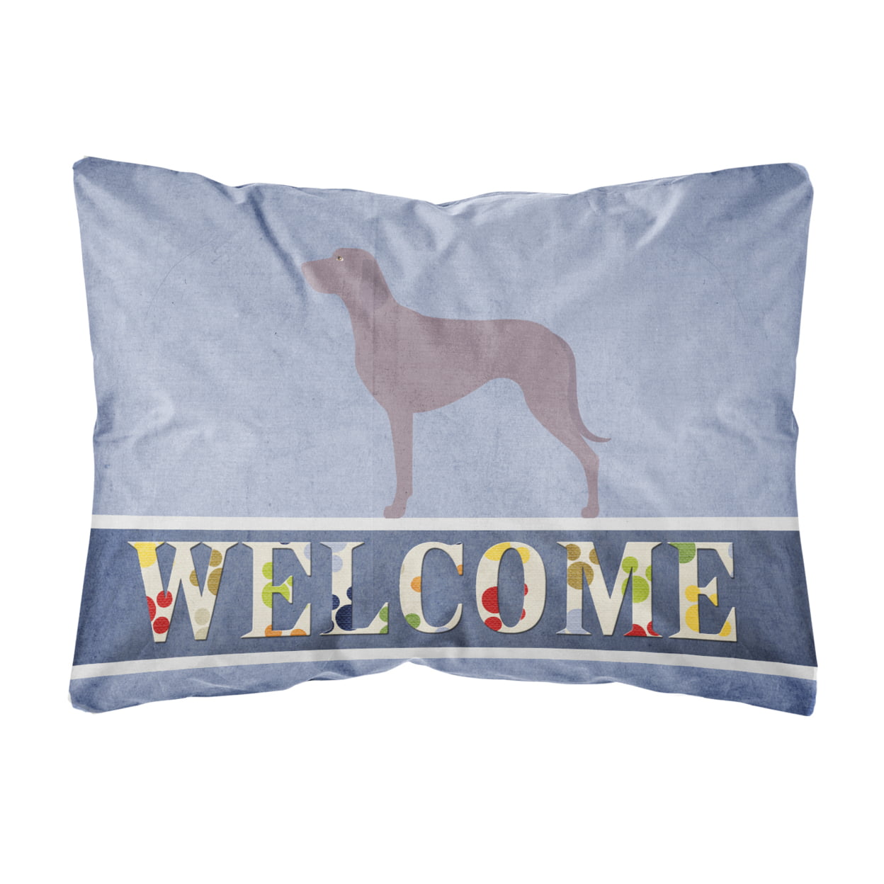 Weimaraner Welcome Canvas Fabric Decorative Pillow