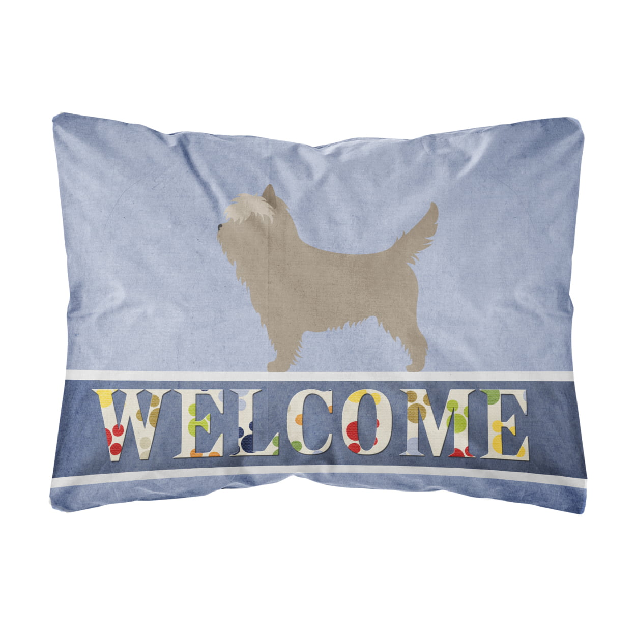 Cairn Terrier Welcome Canvas Fabric Decorative Pillow