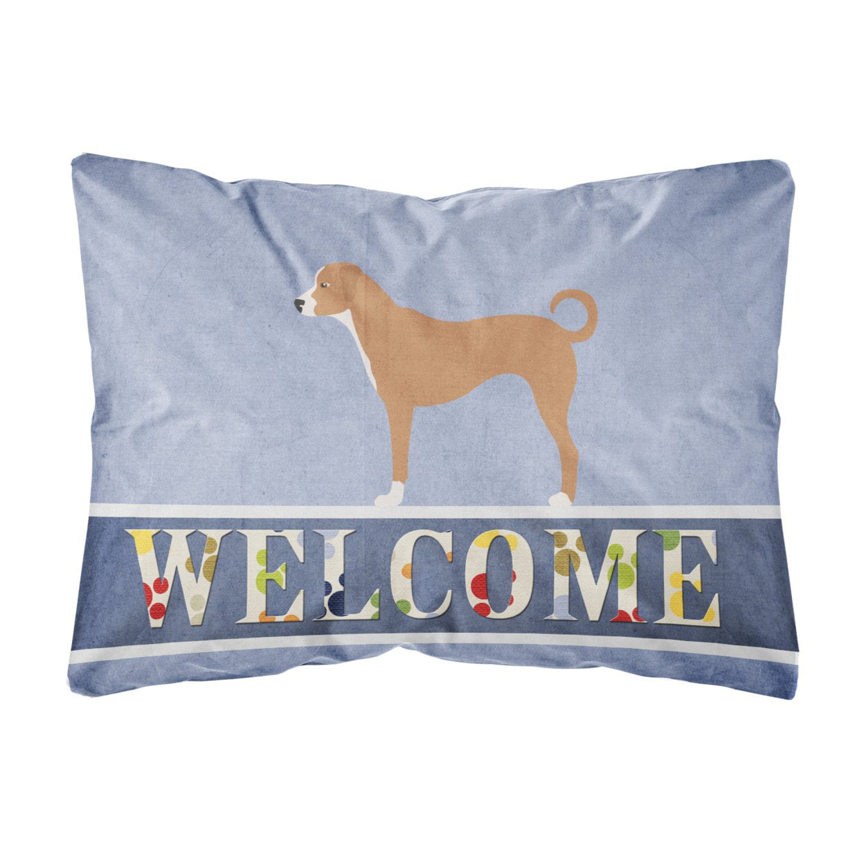 Australian Pinscher Welcome Canvas Fabric Decorative Pillow