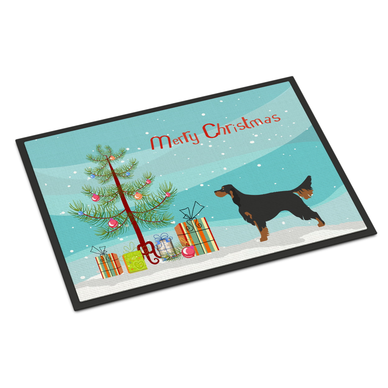 Picture of Carolines Treasures BB8436JMAT Gordon Setter Christmas Indoor or Outdoor Mat, 24 x 36 in.
