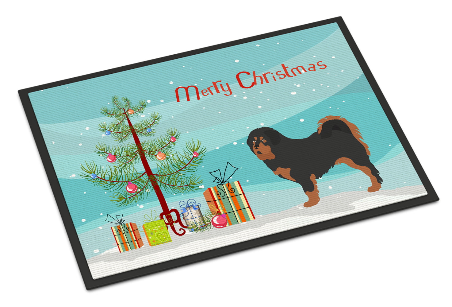 Picture of Carolines Treasures BB8488JMAT Tibetan Mastiff Christmas Indoor or Outdoor Mat, 24 x 36 in.