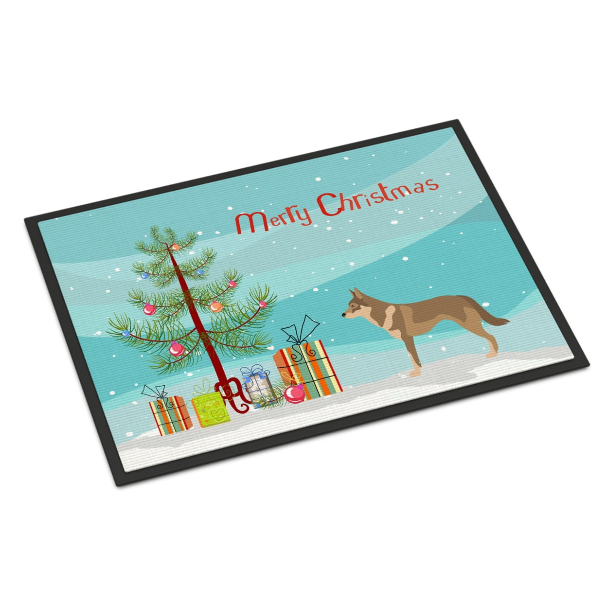 Picture of Carolines Treasures BB8497JMAT Czechoslovakian Wolfdog Christmas Indoor or Outdoor Mat, 24 x 36 in.