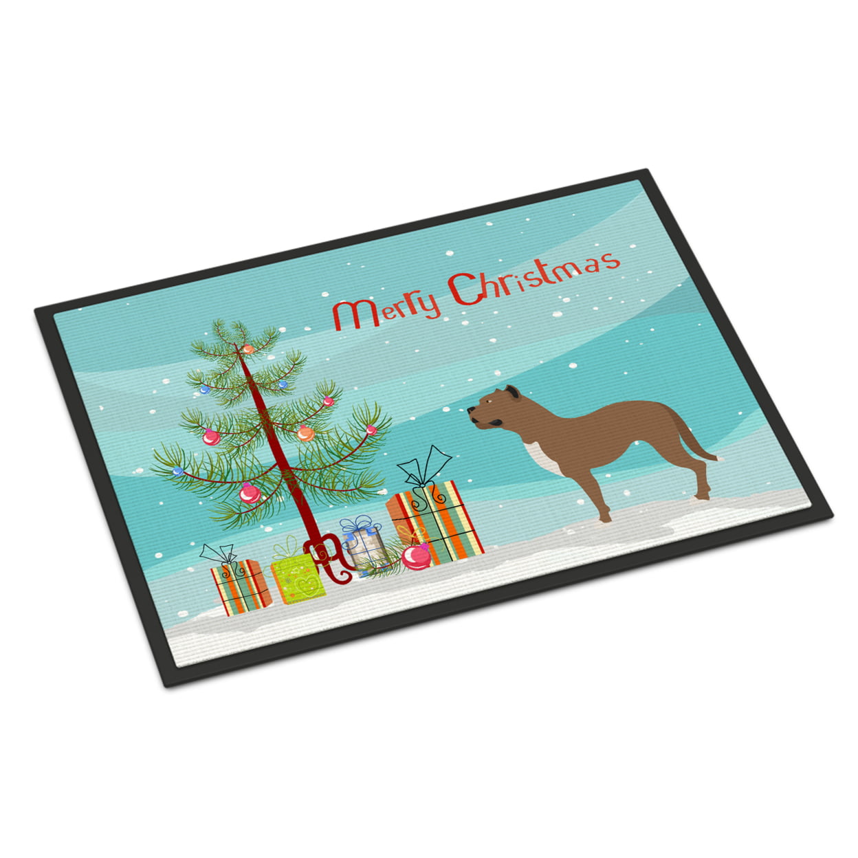 Picture of Carolines Treasures BB8501JMAT Perro de Presa Canario Christmas Indoor or Outdoor Mat, 24 x 36 in.