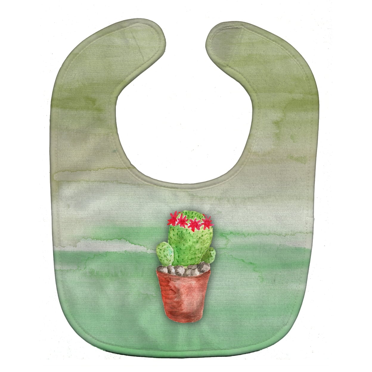 BB7364BIB Cactus Green Watercolor Baby Bib