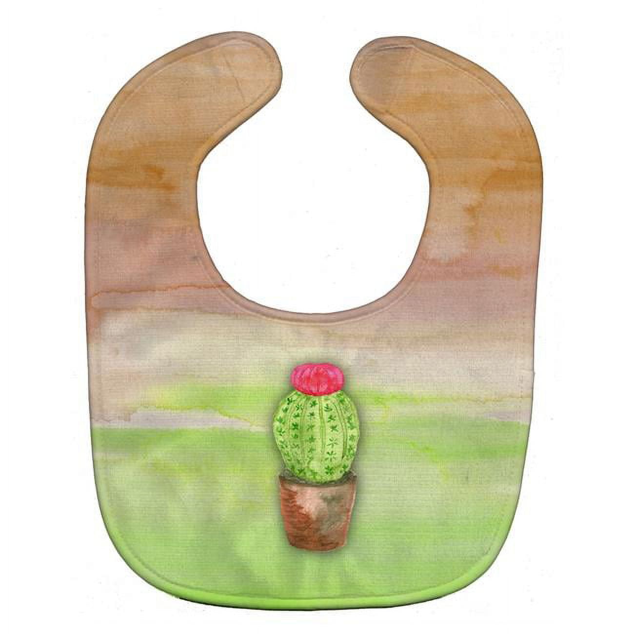 Cactus Green and Brown Watercolor Baby Bib