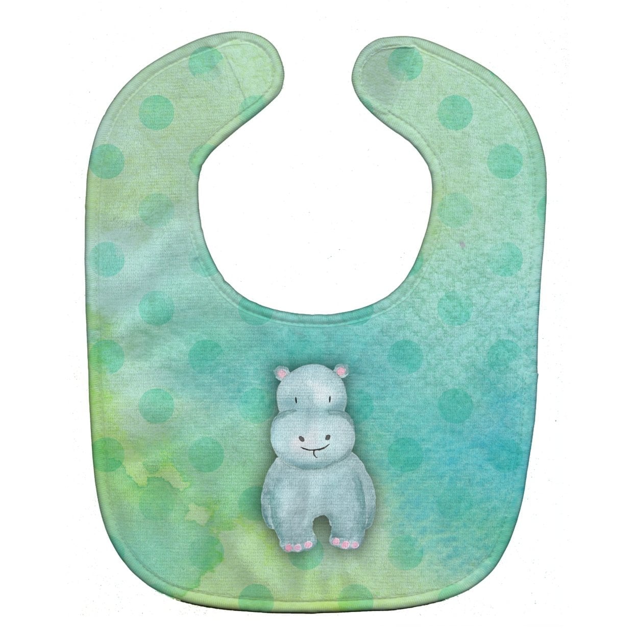 Polkadot Hippopotamus Watercolor Baby Bib