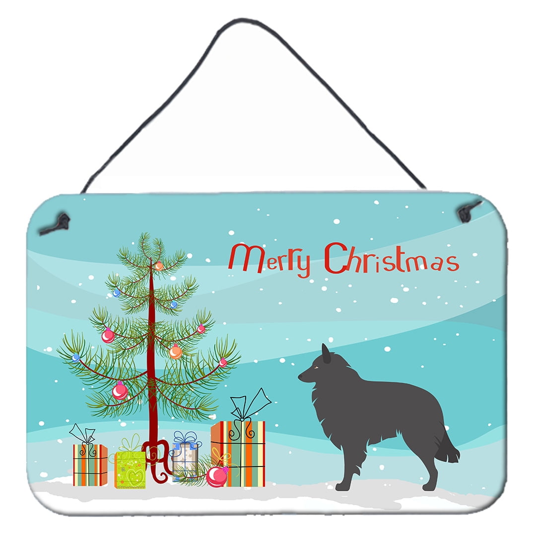Groenendael Belgian Shepherd Christmas Wall or Door Hanging Prints - Multicolor