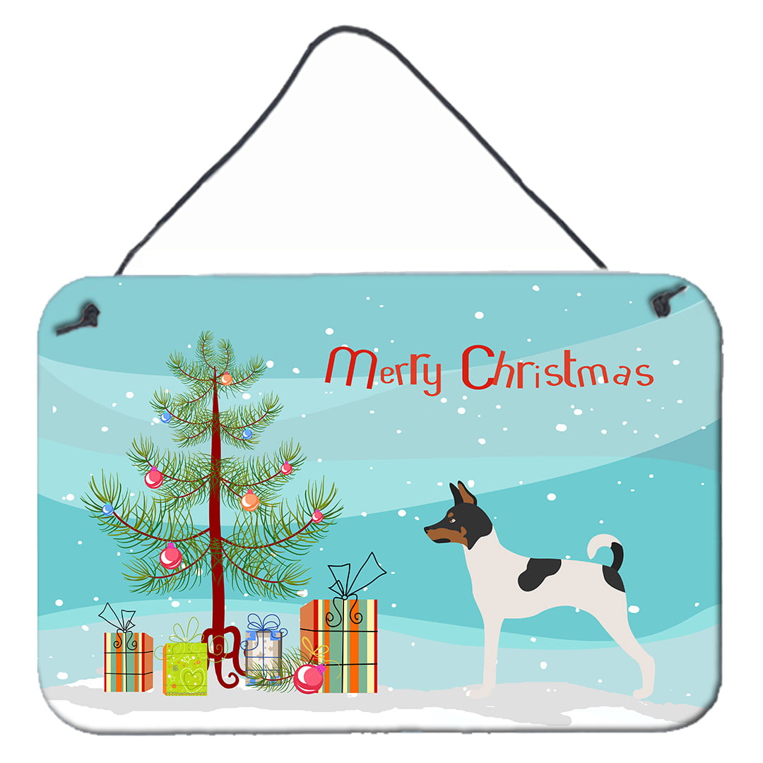 American Toy Fox Terrier Christmas Wall or Door Hanging Prints - Multicolor