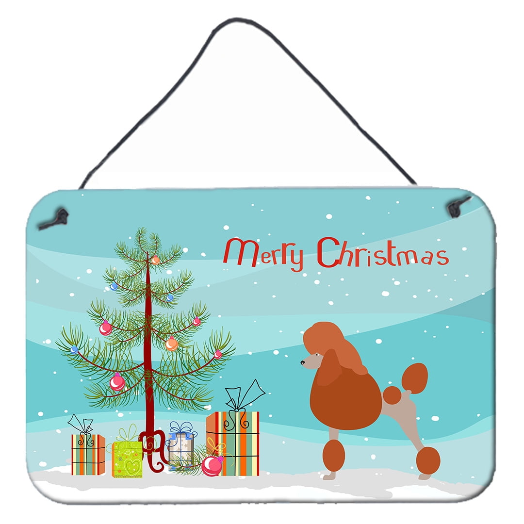 Royal Poodle Christmas Wall or Door Hanging Prints - Multicolor