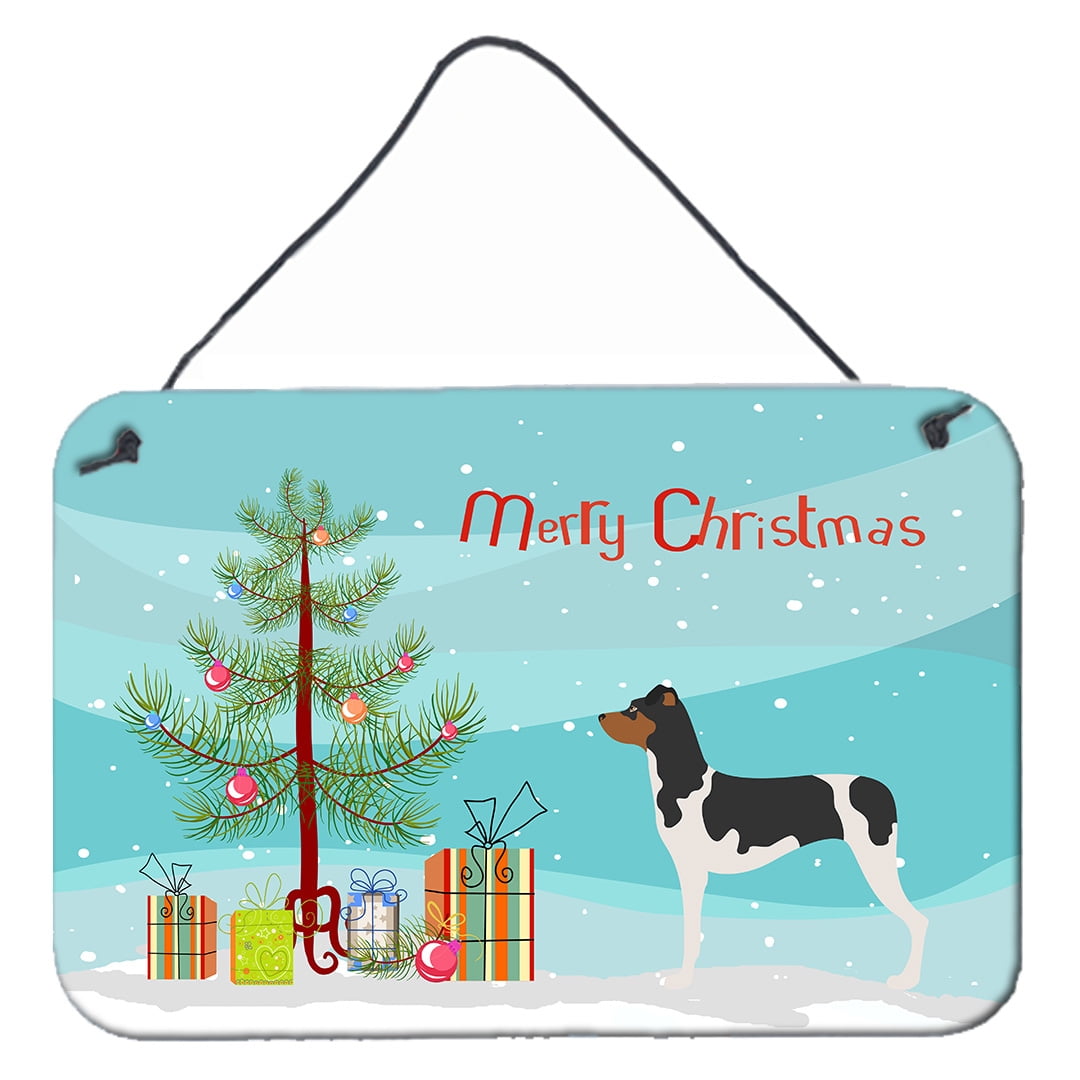 Brazilian Terrier Christmas Wall or Door Hanging Prints - Multicolor
