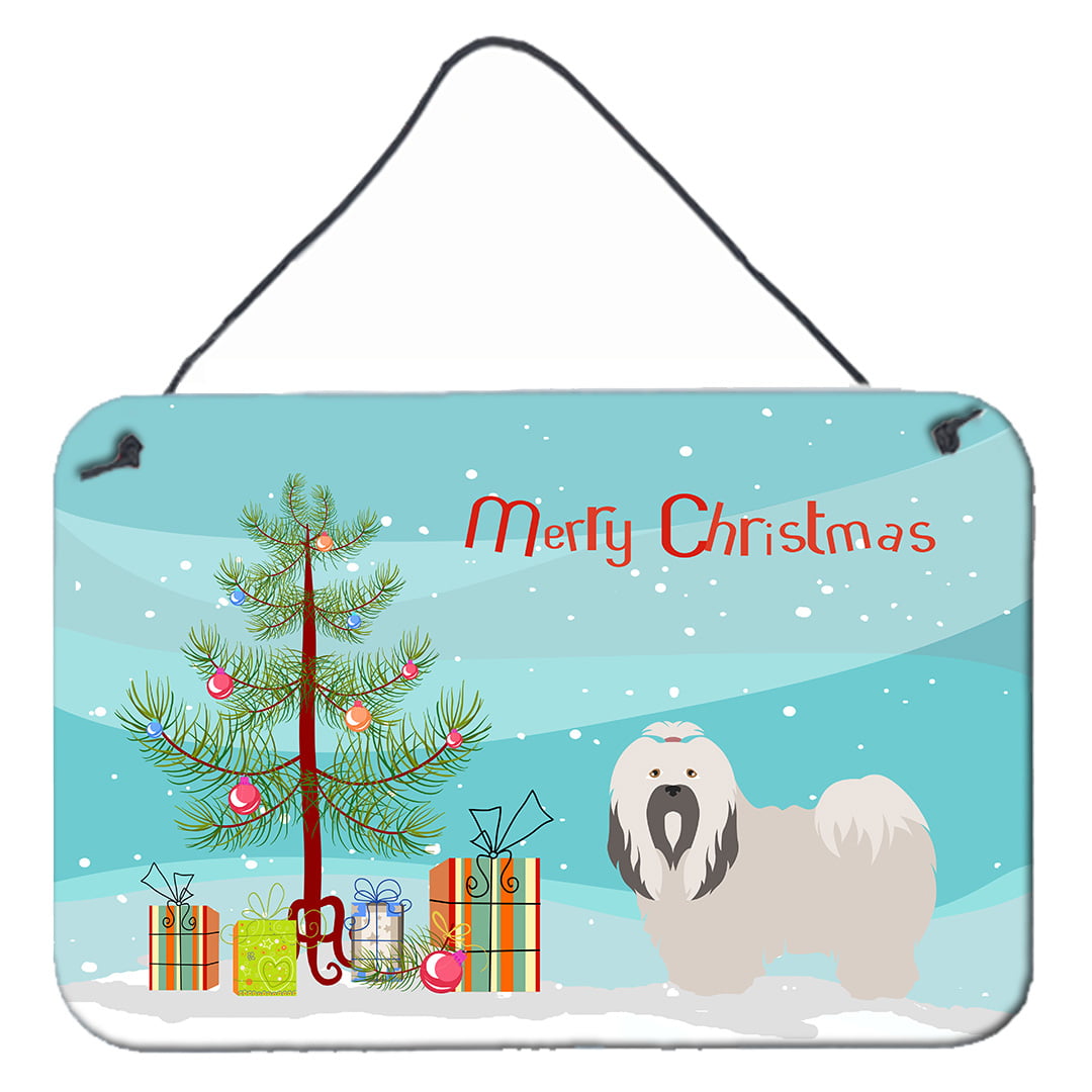 Lhasa Apso Christmas Wall or Door Hanging Prints - Multicolor