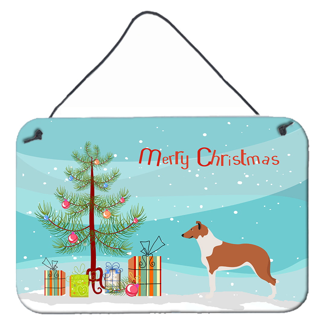 Picture of Carolines Treasures BB8504DS812 Smooth Collie Christmas Wall or Door Hanging Prints