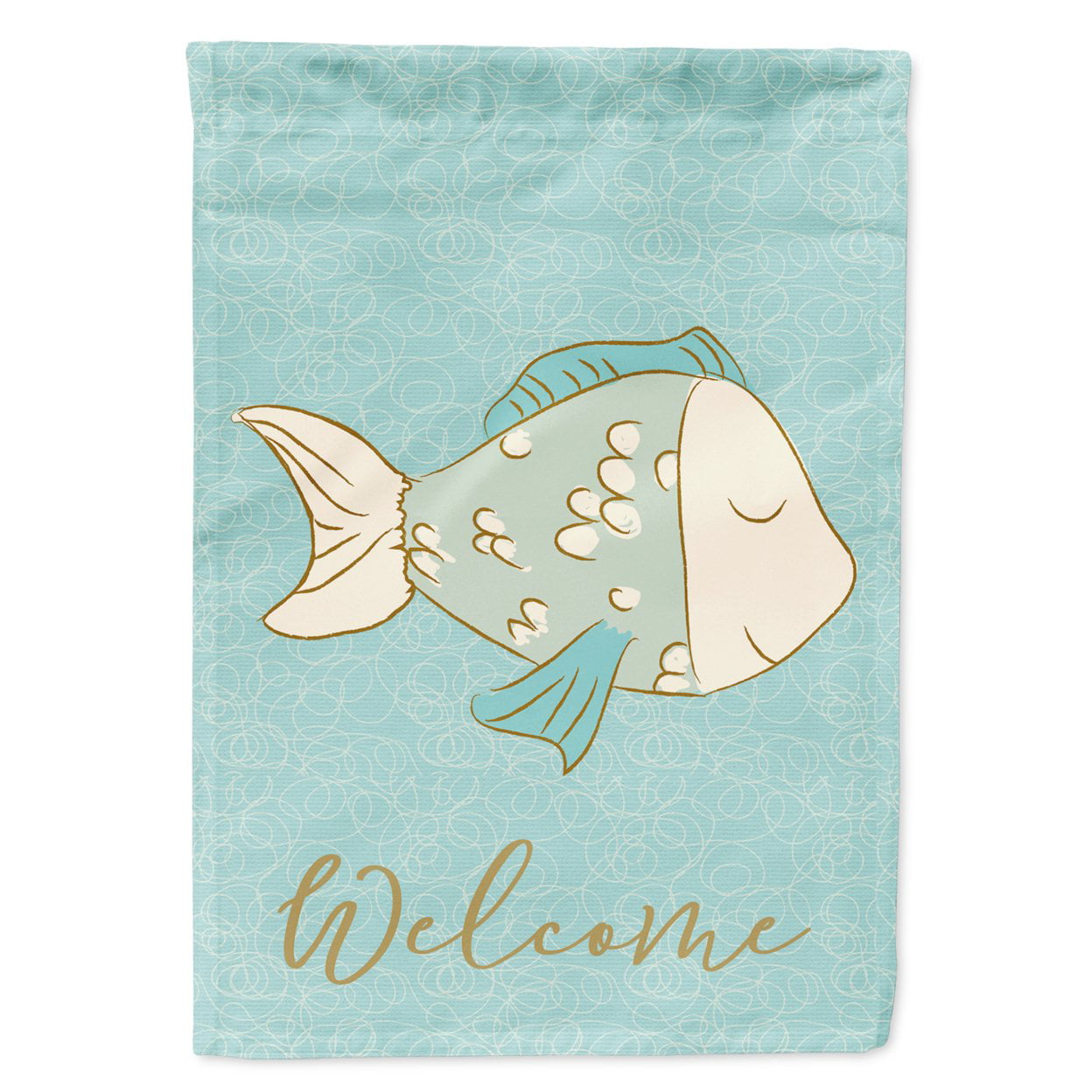 Blue Fish Welcome Garden Flag
