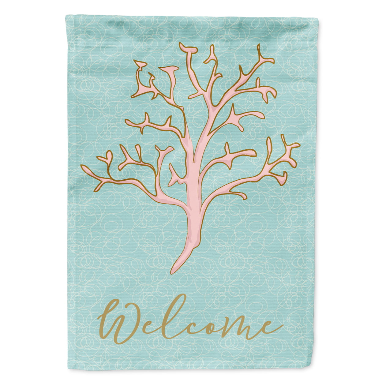 Coral Welcome Garden Flag