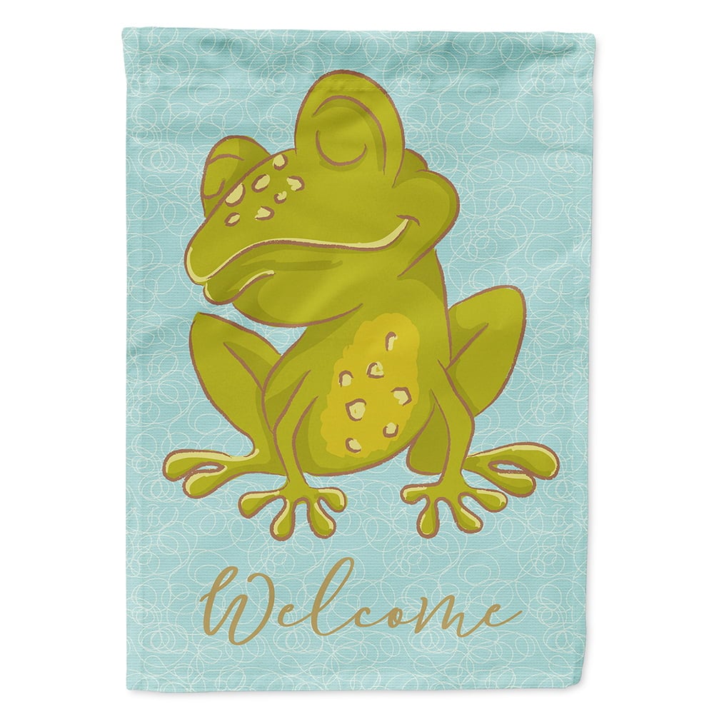 BB8564CHF Frog Welcome Flag Canvas House Size