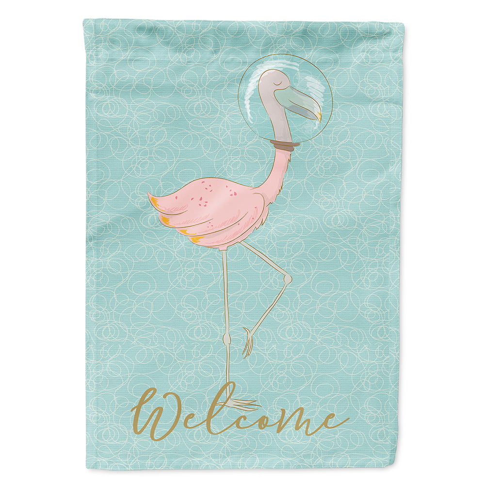 Flamingo Underwater Welcome Flag Canvas House Size