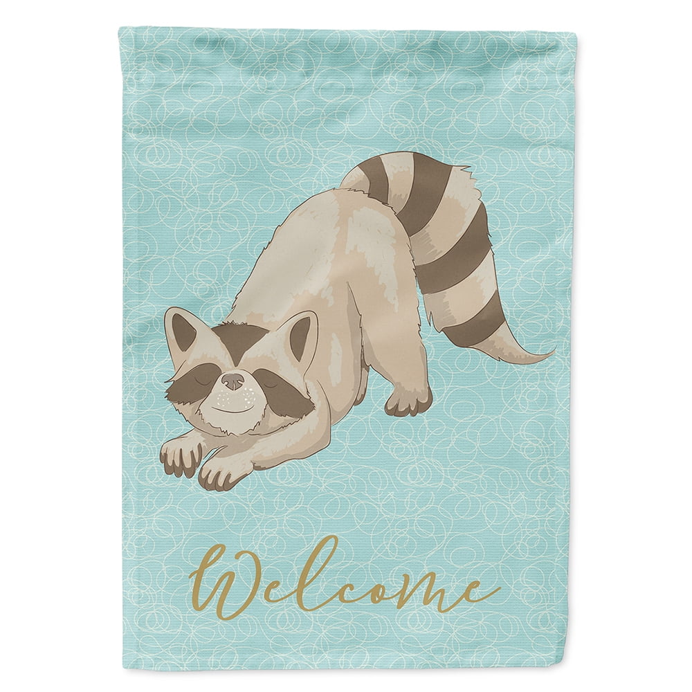 Raccoon Welcome Flag Canvas House Size